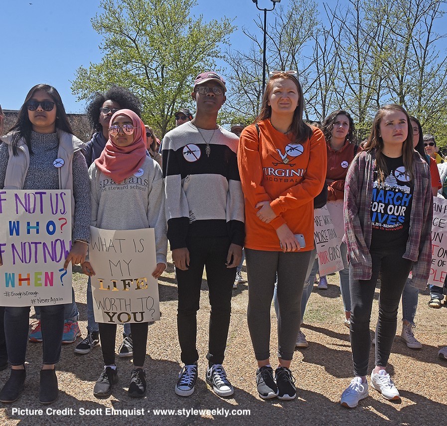 Group of teens standing at a rally