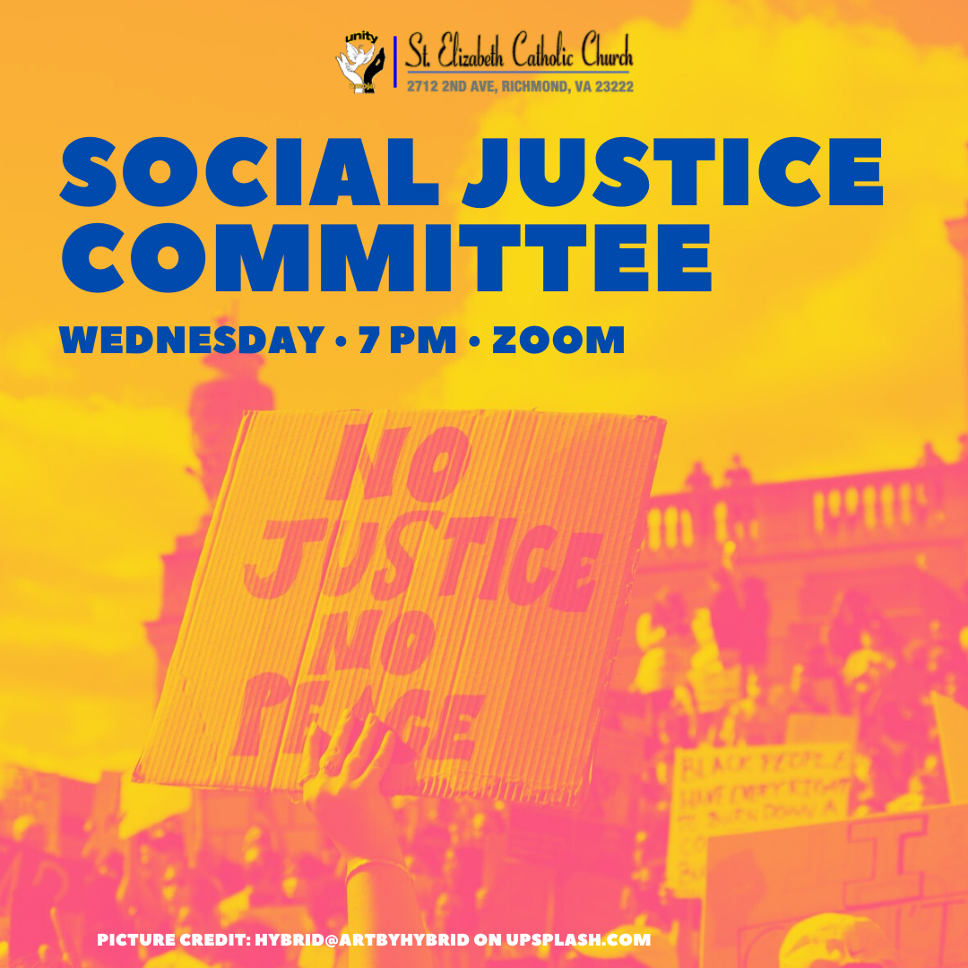 Click image to join the social justice committee meeting hosted on zoom
